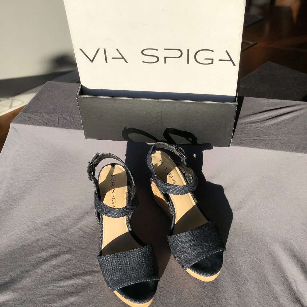 Vía Spiga Wallis Denim Wedge Sandal